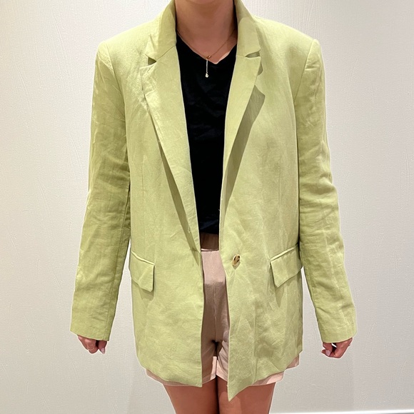 Linen Blend Straight Cut Blazer - Picture 7 of 8